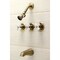 Kingston Brass KB233PXAB Three-Handle Tub and Shower Faucet, Antique Brass KB233PXAB - alternate 2